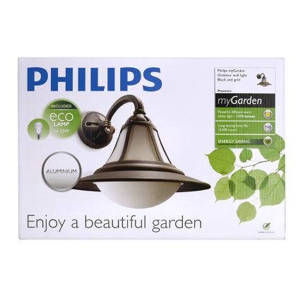 Philips 15211/42/16 - Zunanja stenska svetilka MYGARDEN PROVENCE 1xE27/23W