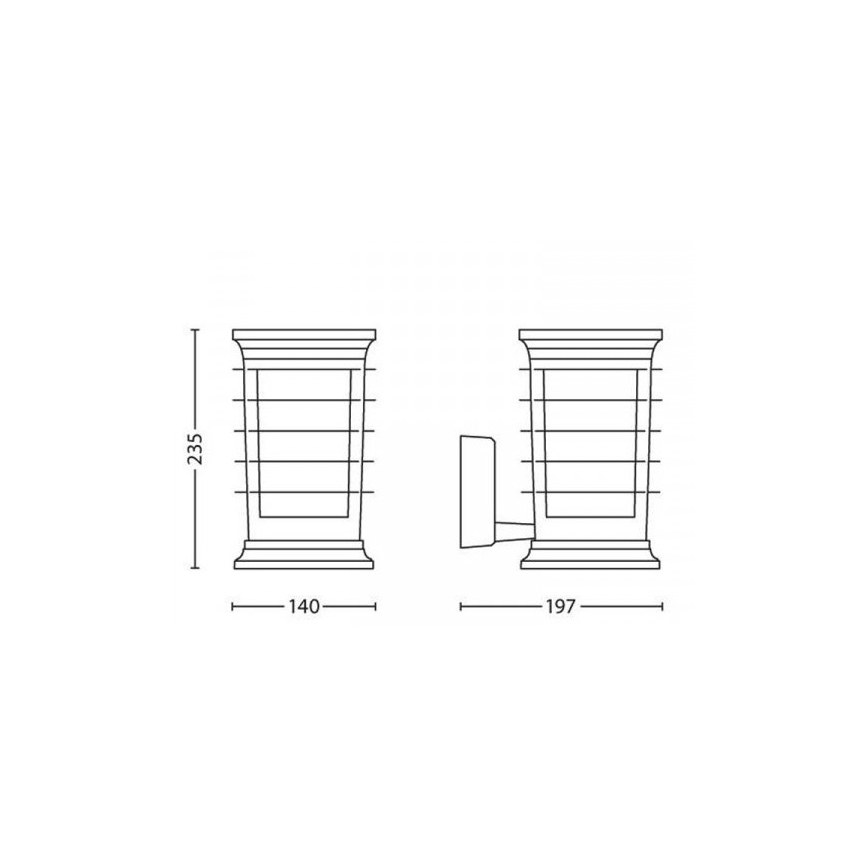 Philips 15280/54/PN - LED Zunanja stenska svetilka MyGarden PATIO 1xE27/60W/230V IP44