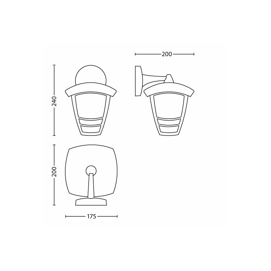 Philips - Zunanja stenska svetilka 1xE27/60W/230V