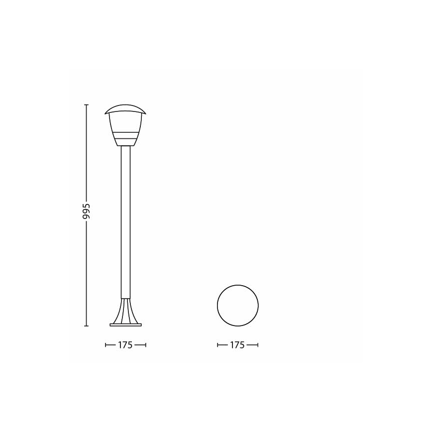 Philips 15383/30/16 - Zunanja svetilka MYGARDEN CREEK 1xE27/60W/230V črna IP44