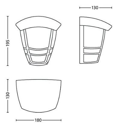 Philips - Zunanja stenska svetilka E27/60W/230V