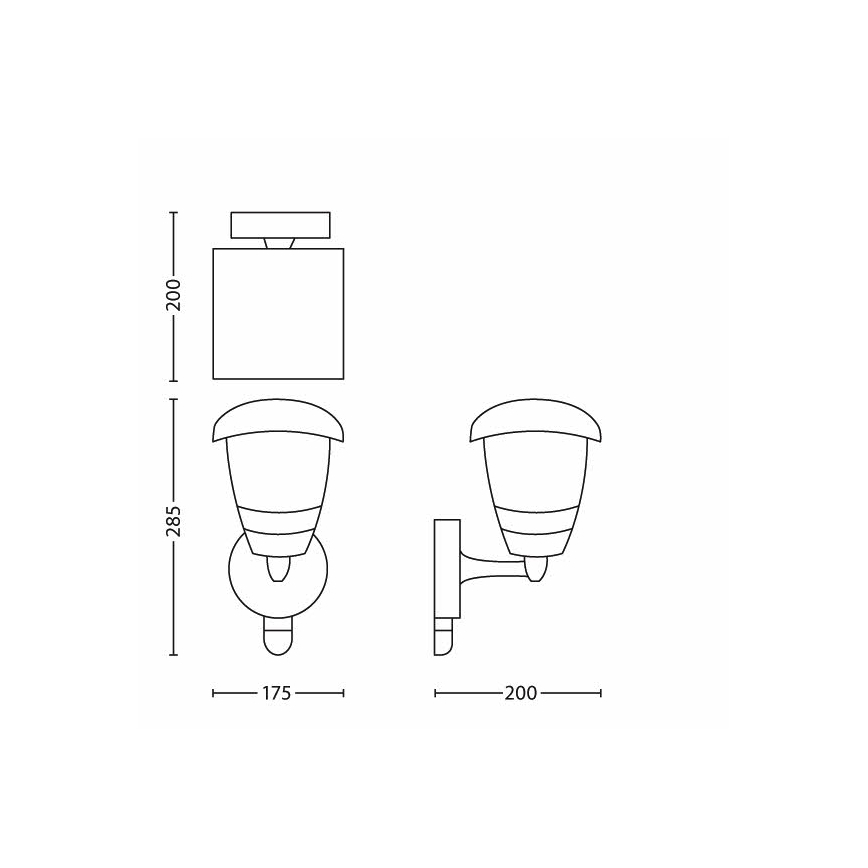 Philips - Zunanja stenska svetilka s senzorjem 1xE27/60W IP44