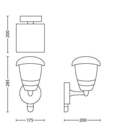 Philips - Zunanja stenska luč s senzorjem 1xE27/60W