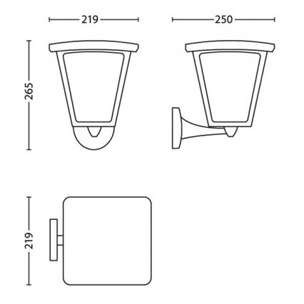 Philips 15480/30/16 - LED zunanja razsvetljava COTTAGE 1xLED/4,5W/230V IP44