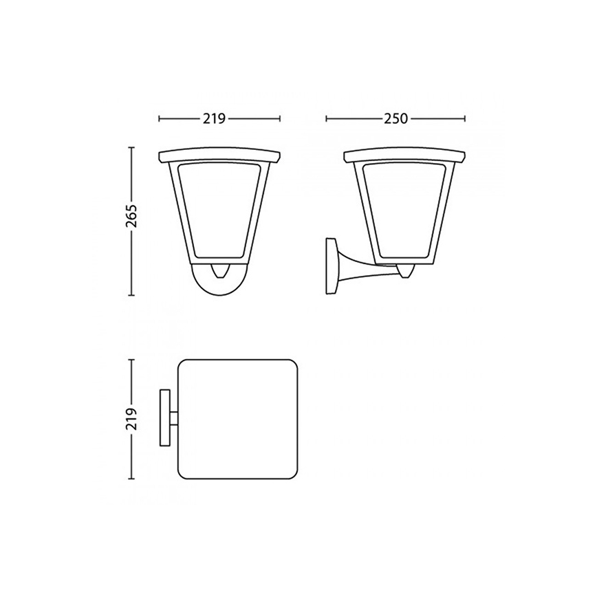 Philips 15480/30/16 - LED zunanja razsvetljava COTTAGE 1xLED/4,5W/230V IP44