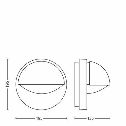 Philips - Zunanja stenska svetilka 1xE27/12W/230V IP44