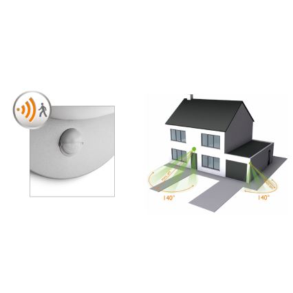 Philips - Zunanja stenska svetilka s senzorjem E27/12W IP44