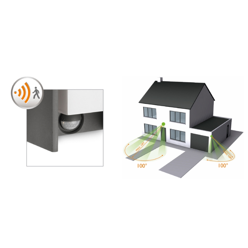 Philips - Zunanja stenska svetilka s senzorjem 1xE27/15W/230V IP44