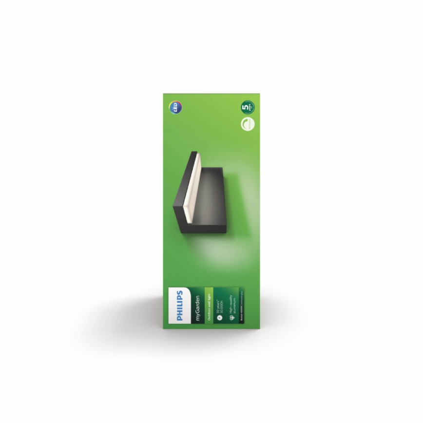 Philips 16483/93/P3 - LED zunanja stenska svetilka MYGARDEN BUSTAN 2xLED/4,5W