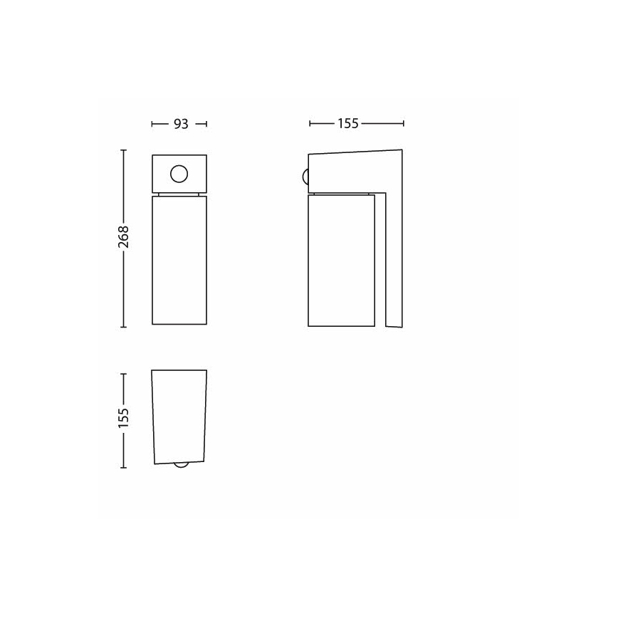 Philips 16943/93/16 - Zunanja svetilka s senzorjem MYGARDEN BORDER 1xE27/23W/230V
