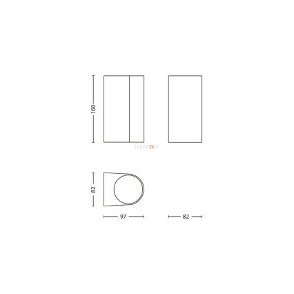 Philips 17102/86/16 - Zunanja stenska svetilka MYGARDEN NIGHTINGALE 2xGU10/35W