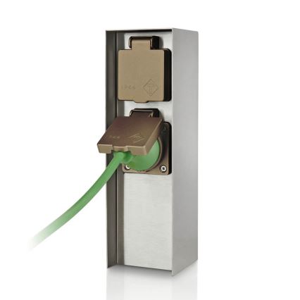 Philips 17108/47/16 - Zunanji stebriček z vtičnicami MYGARDEN ROCK 230V IP44 SCHUKO