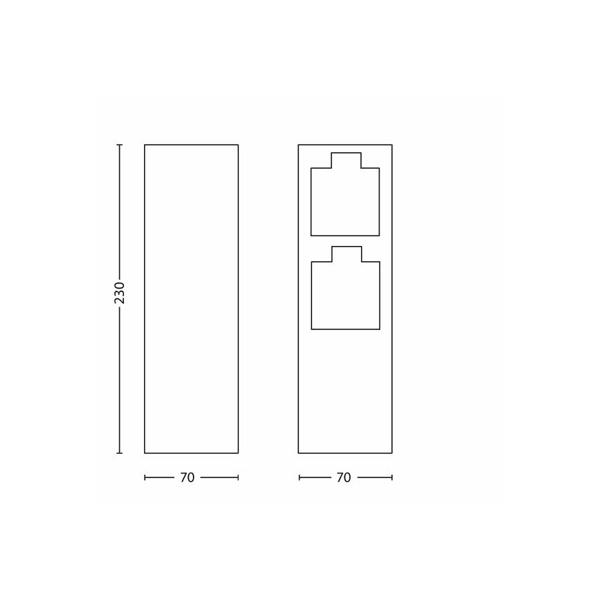 Philips 17108/47/16 - Zunanji stebriček z vtičnicami MYGARDEN ROCK 230V IP44 SCHUKO