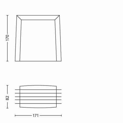 Philips 17182/93/16 - Zunanja stenska svetilka MYGARDEN SHADES 1xE27/15W/230V