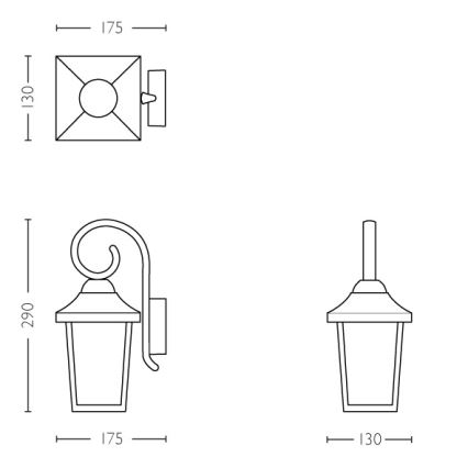 Philips - Zunanja svetilka 1xE27/60W/230V IP44