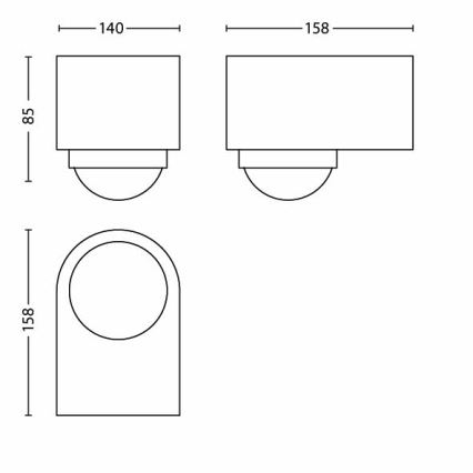 Philips 17266/87/16 - Zunanji senzor gibanja MYGARDEN BLUESKY sivi IP44