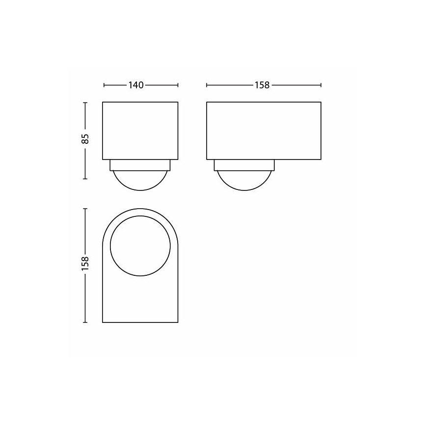 Philips 17266/87/16 - Zunanji senzor gibanja MYGARDEN BLUESKY sivi IP44