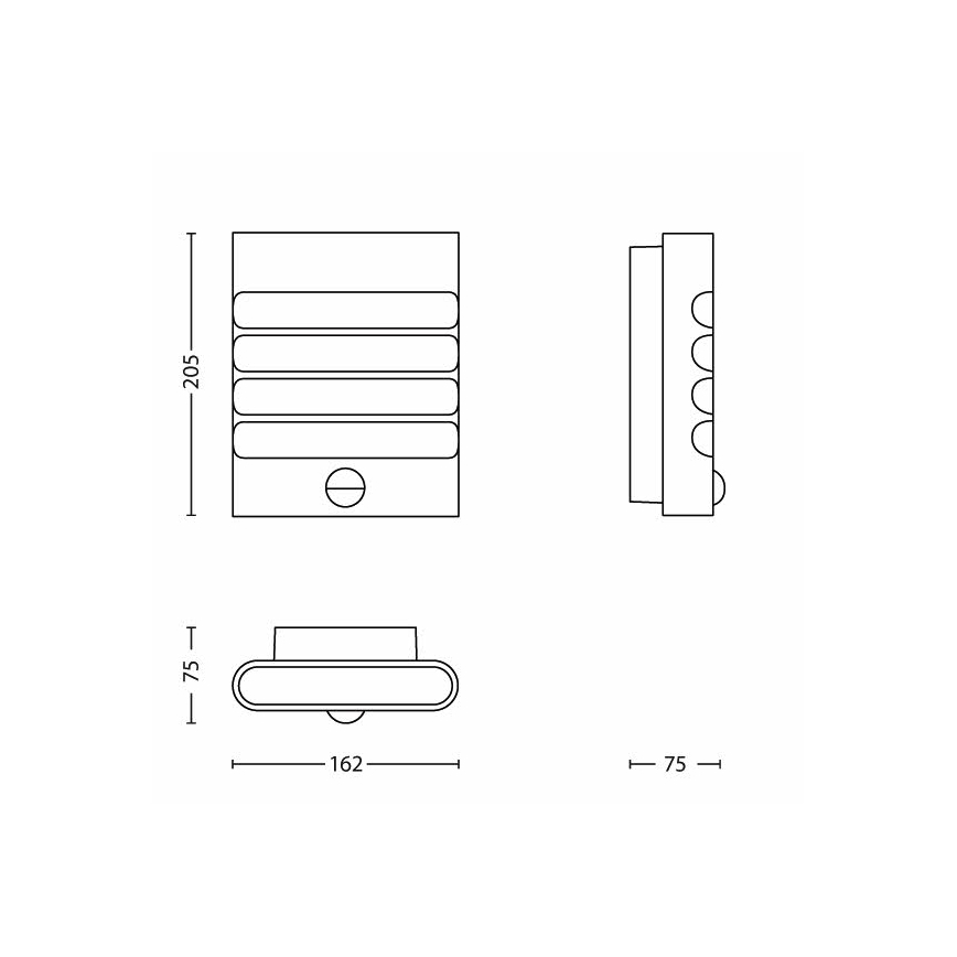 Philips – LED Zunanja razsvetljava s senzorjem RACCOON 1×LED/3W IP44