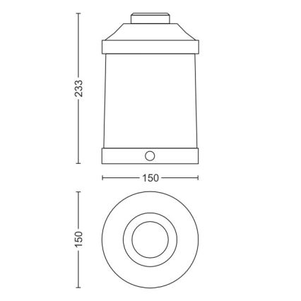 Philips 17360/32/P0 - LED Zatemnitvena prenosna vrtna svetilka ABELIA LED/3W IP44