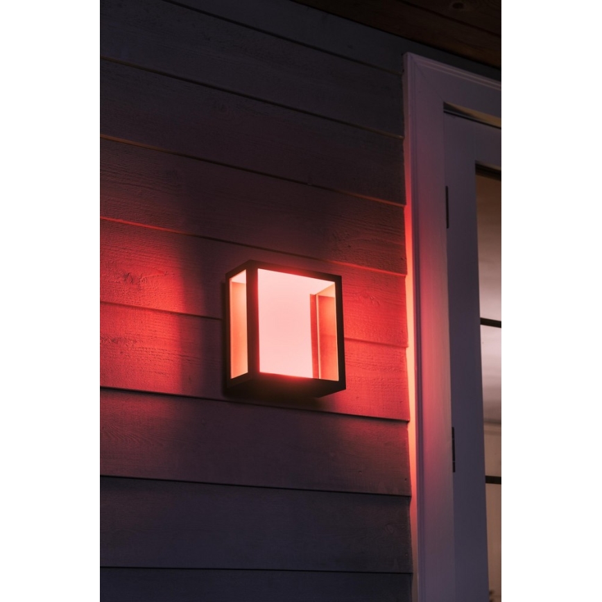Philips - LED RGBW Zatemnitvena zunanja stenska svetilka Hue IMPRESS 2xLED/8W/230V IP44
