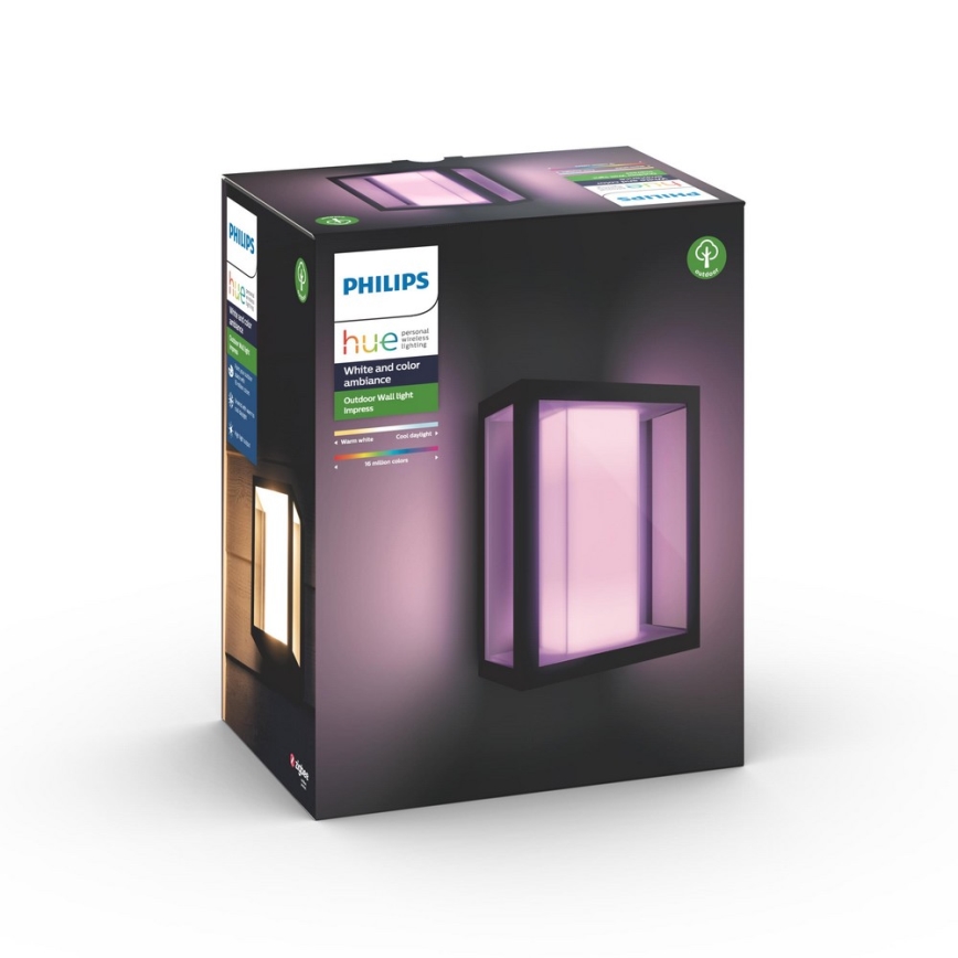 Philips - LED RGBW Zatemnitvena zunanja stenska svetilka Hue IMPRESS 2xLED/8W/230V IP44