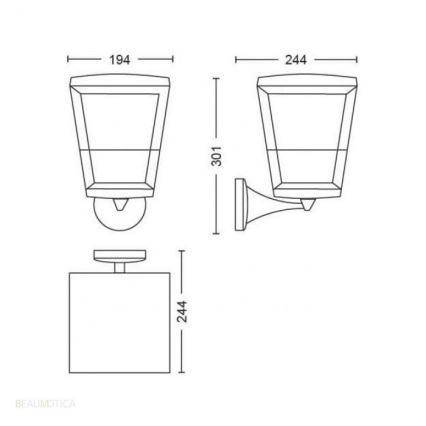 Philips - LED RGBW Zatemnitvena zunanja stenska svetilka Hue ECONIC LED/15W/230V IP44