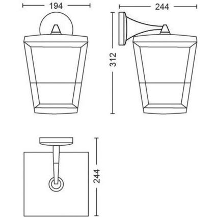 Philips - LED RGBW Zatemnitvena zunanja stenska svetilka Hue ECONIC LED/15W/230V 2000-6500K IP44