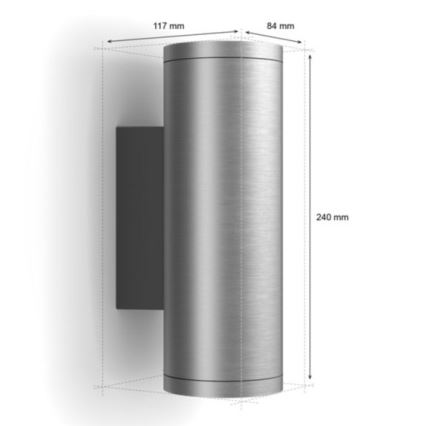 Philips - LED RGBW Zatemnitvena zunanja stenska svetilka Hue APPEAR 2xLED/8W/230V IP44