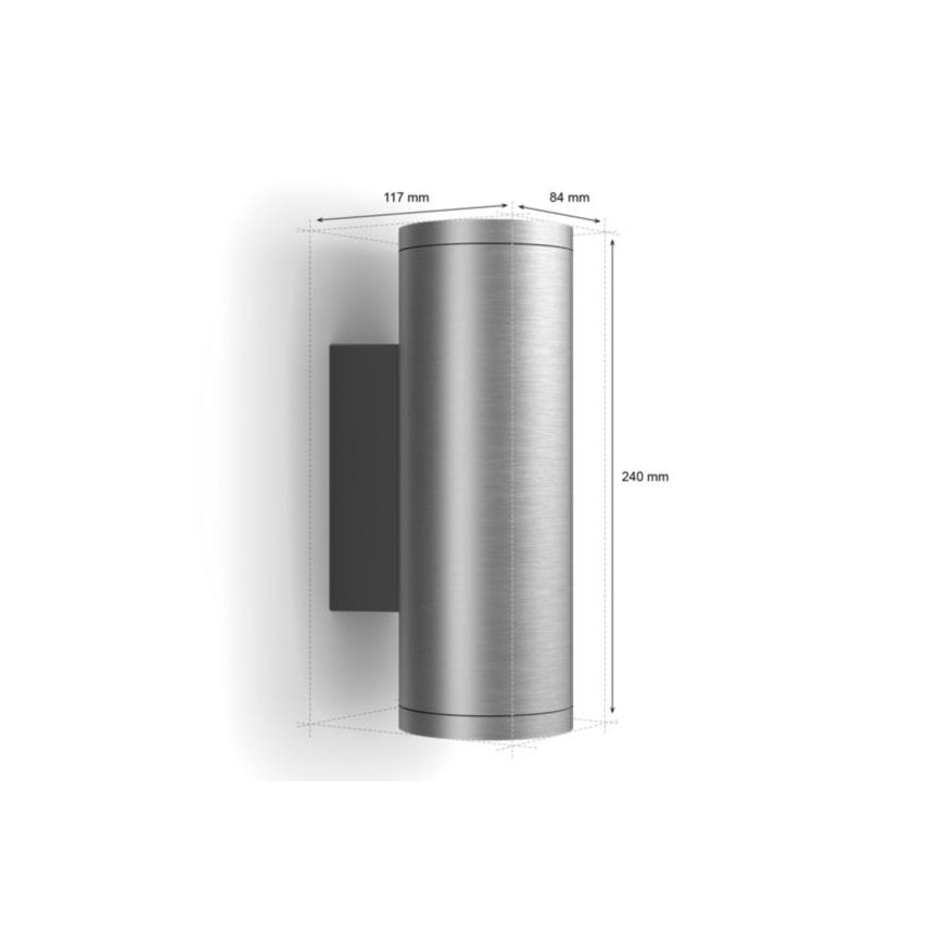 Philips - LED RGBW Zatemnitvena zunanja stenska svetilka Hue APPEAR 2xLED/8W/230V IP44