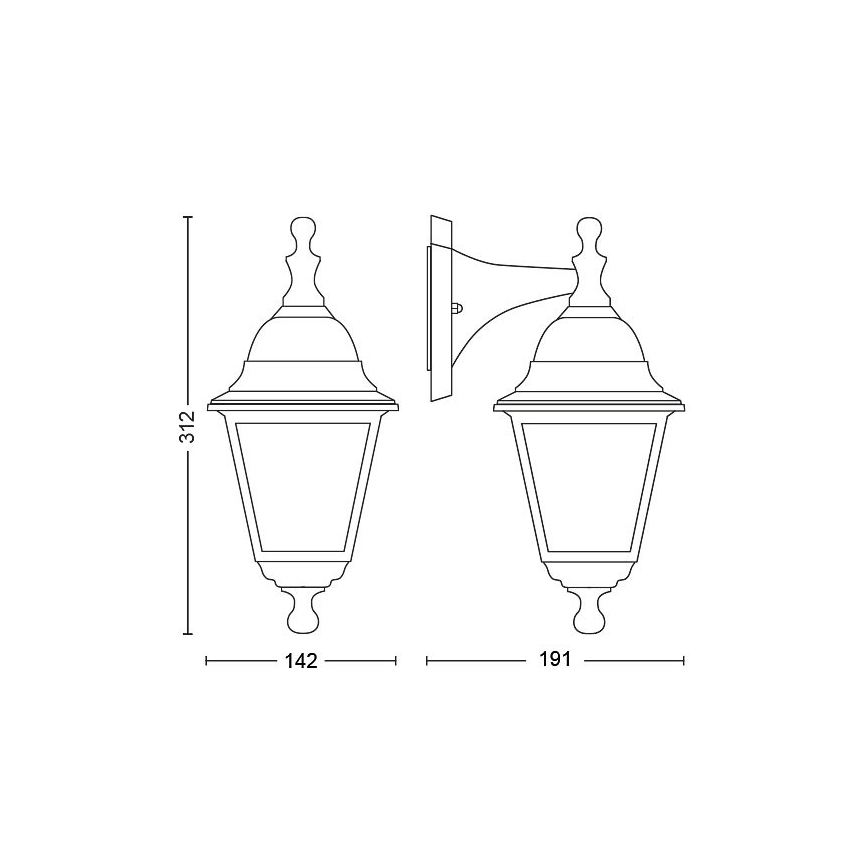 Philips - Zunanja stenska svetilka 1xE27/60W/230V IP44