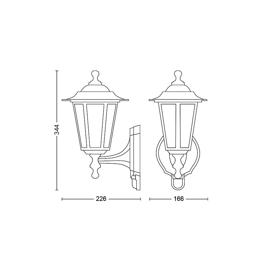 Philips - Zunanja stenska svetilka s senzorjem 1xE27/60W/230V IP44