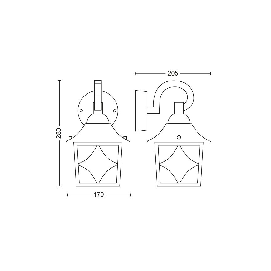 Philips - Zunanja stenska svetilka 1xE27/60W/230V IP44
