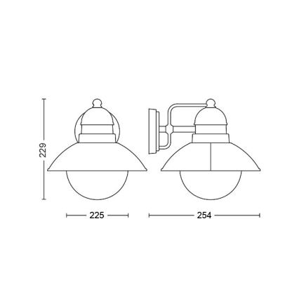 Philips - Zunanja stenska svetilka 1xE27/60W/230V IP44