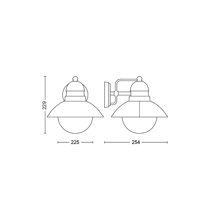 Philips - Zunanja stenska svetilka 1xE27/60W/230V IP44