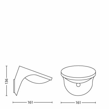 Philips 17808/87/16 - LED Solarna svetilka s senzorjem gibanja in mraka MYGARDEN DUSK 1xLED/1W/3,7V 2200 mAh IP44