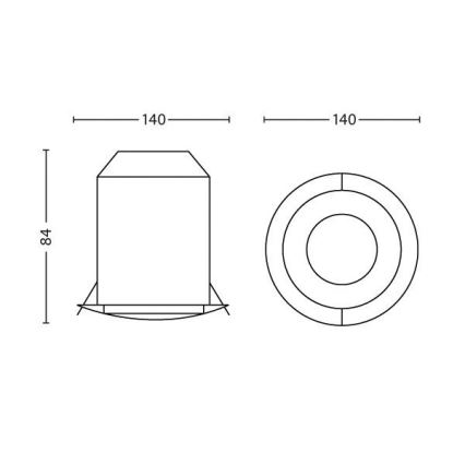 Philips - Zatemnitvena vgradna svetilka Hue PHOENIX 1xLED/5W/230V