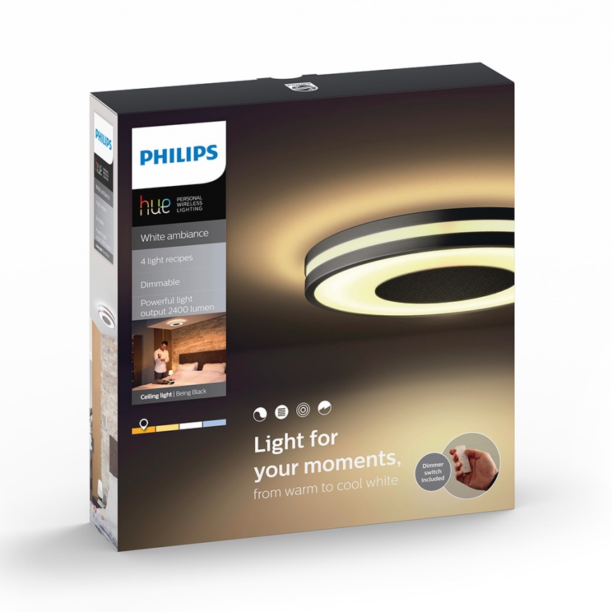 Philips 32610/30/P7 - LED Zatemnitvena stropna svetilka BEING HUE LED/32W/230V