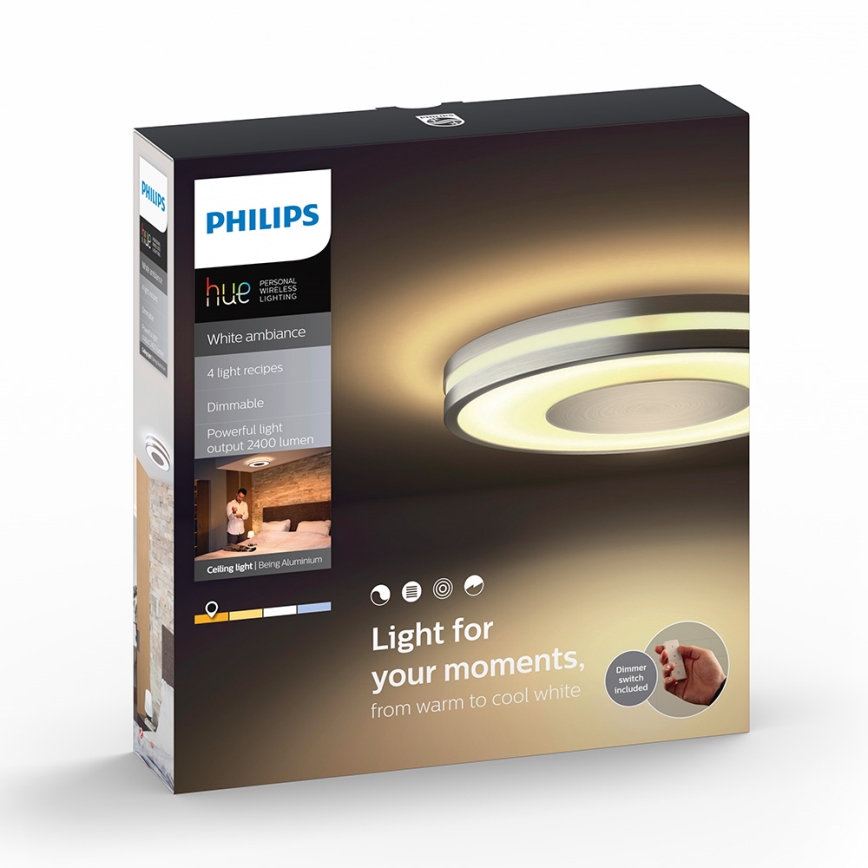 Philips 32610/48/P7 - LED Zatemnitvena stropna svetilka BEING HUE LED/32W/230V