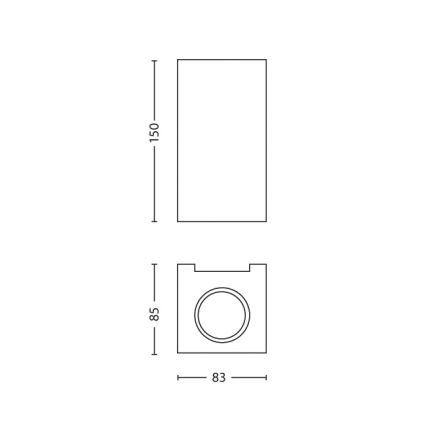 Philips 33012/17/PN - Stenska svetilka GABARDINE 2xGU10/50W/230V