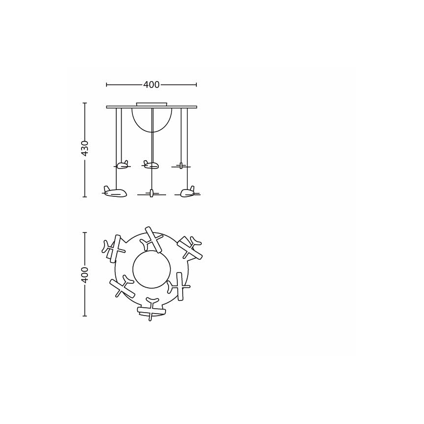 Philips 40153/55/16 - Otroška stropna svetilka MYKIDSROOM AVIGO E27/15W/230V