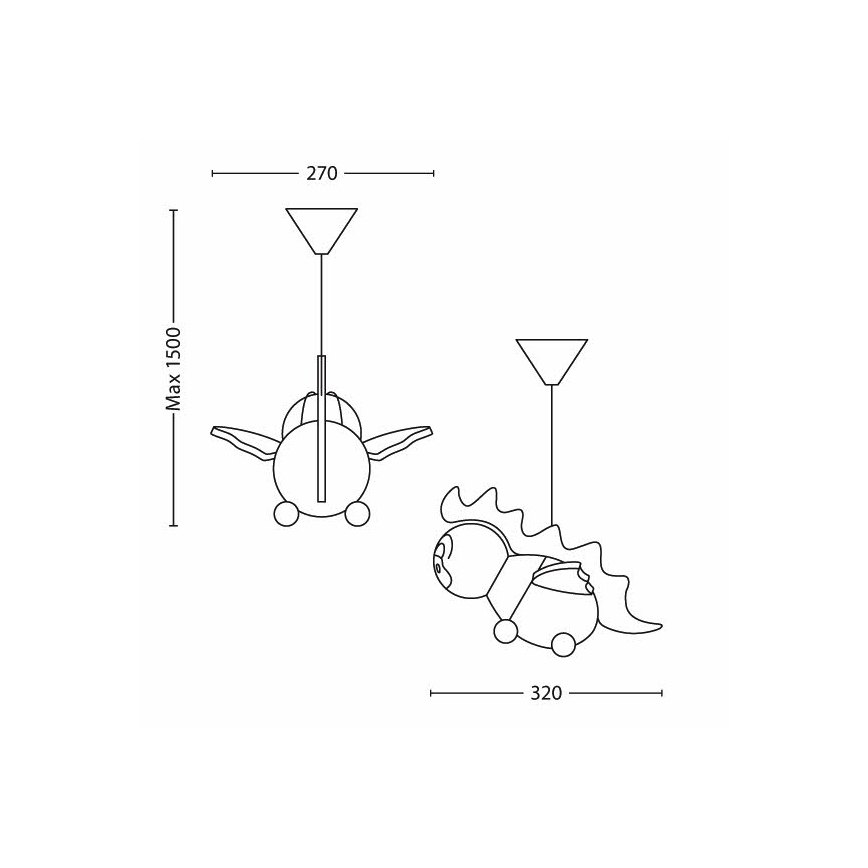 Philips 40229/55/16 - Otroški lestenec MYKIDSROOM DRAKEY 1xE27/12W/230V