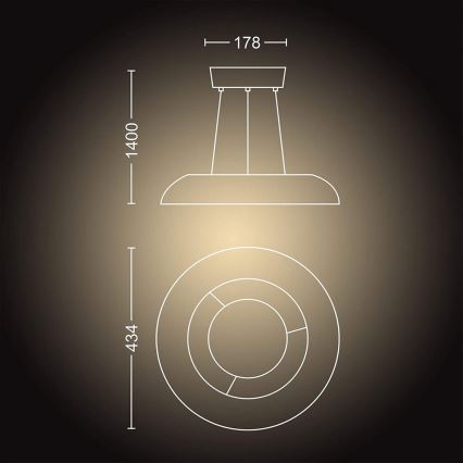 Philips - LED Zatemnitveni lestenec na vrvici Hue AMAZE LED/39W/230V + Daljinski upravljalnik