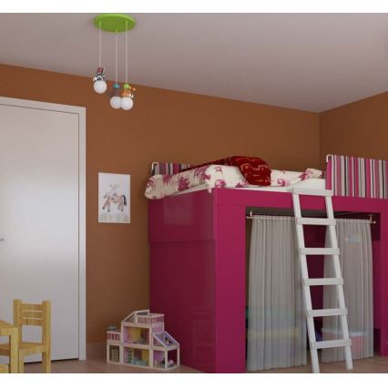 Philips 40594/55/16 - Otroški lestenec MYKIDSROOM ZOO 3xE27/12W