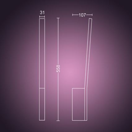 Philips - LED RGBW Zatemnitvena stenska svetilka Hue LIANE White And Color Ambiance 1xLED/12W/230V