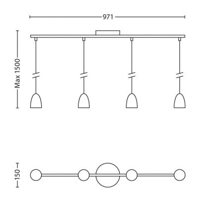 Philips 40922/31/16 - LED obesna svetilka MYLIVING WOLGA 4xLED/3W/230V