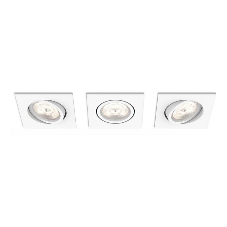 Philips 50123/31/P0 -KOMPLET 3x LED Zatemnitvena vgradna svetilka MYLIVING CASEMENT LED/4,5W/230V