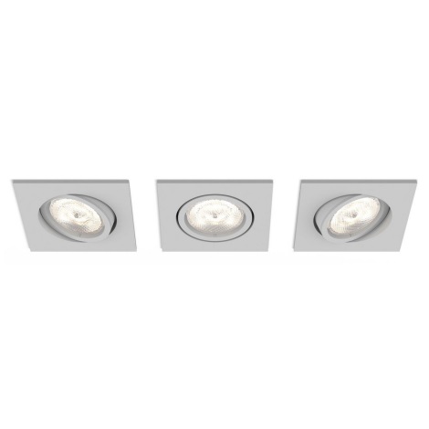 Philips 50123/87/P0 - KOMPLET 3x LED Zatemnitvena vgradna luč CASEMENT LED/4,5W/230V