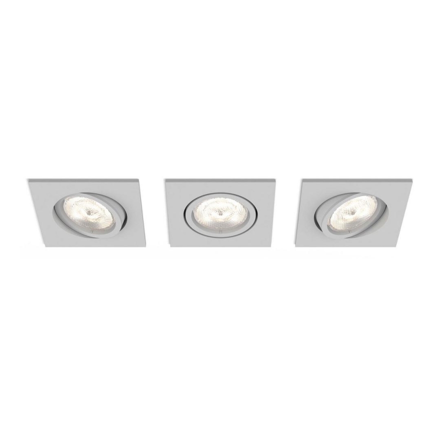 Philips 50123/87/P0 - KOMPLET 3x LED Zatemnitvena vgradna luč CASEMENT LED/4,5W/230V