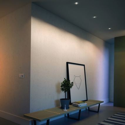 Philips - Komplet 3x LED RGBW vgradnih stropnih svetilk z možnostjo zatemnjevanja, 1xGU10/4,8W/230V, bela + daljinski upravljalnik