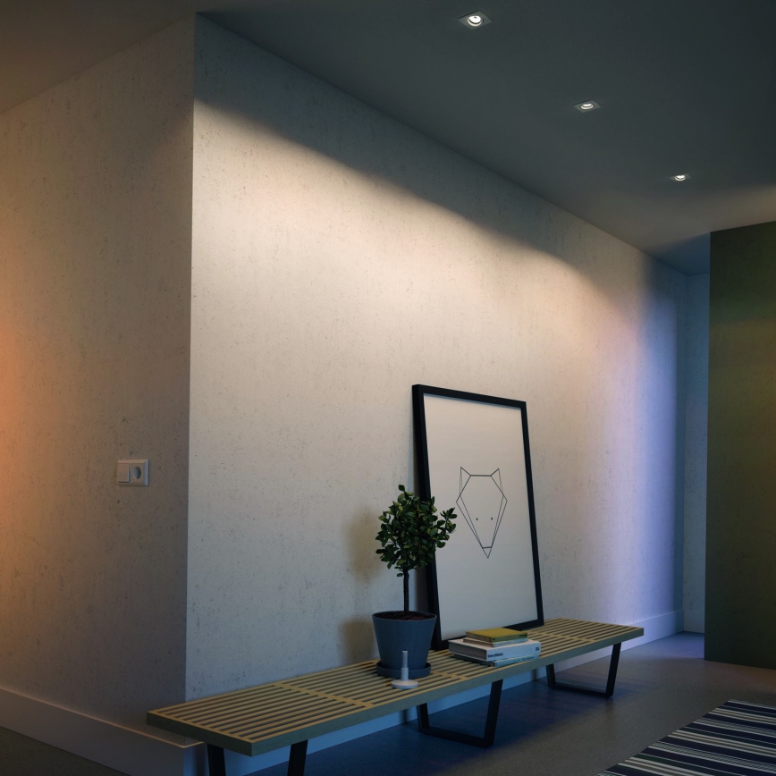 Philips - Komplet 3x LED RGBW vgradnih stropnih svetilk z možnostjo zatemnjevanja, 1xGU10/4,8W/230V, bela + daljinski upravljalnik